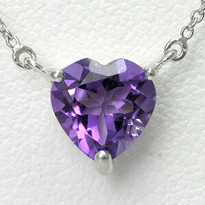 楽天市場】【ポイント2倍】アメジスト 1ct ハートネックレス K10WG