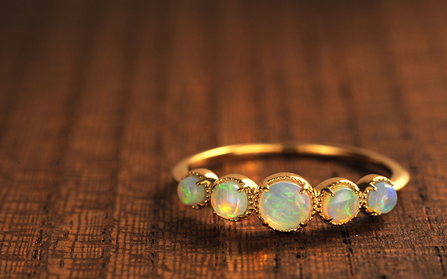 楽天市場】K18オパールリング destiny gradation リング K18 18金 18k