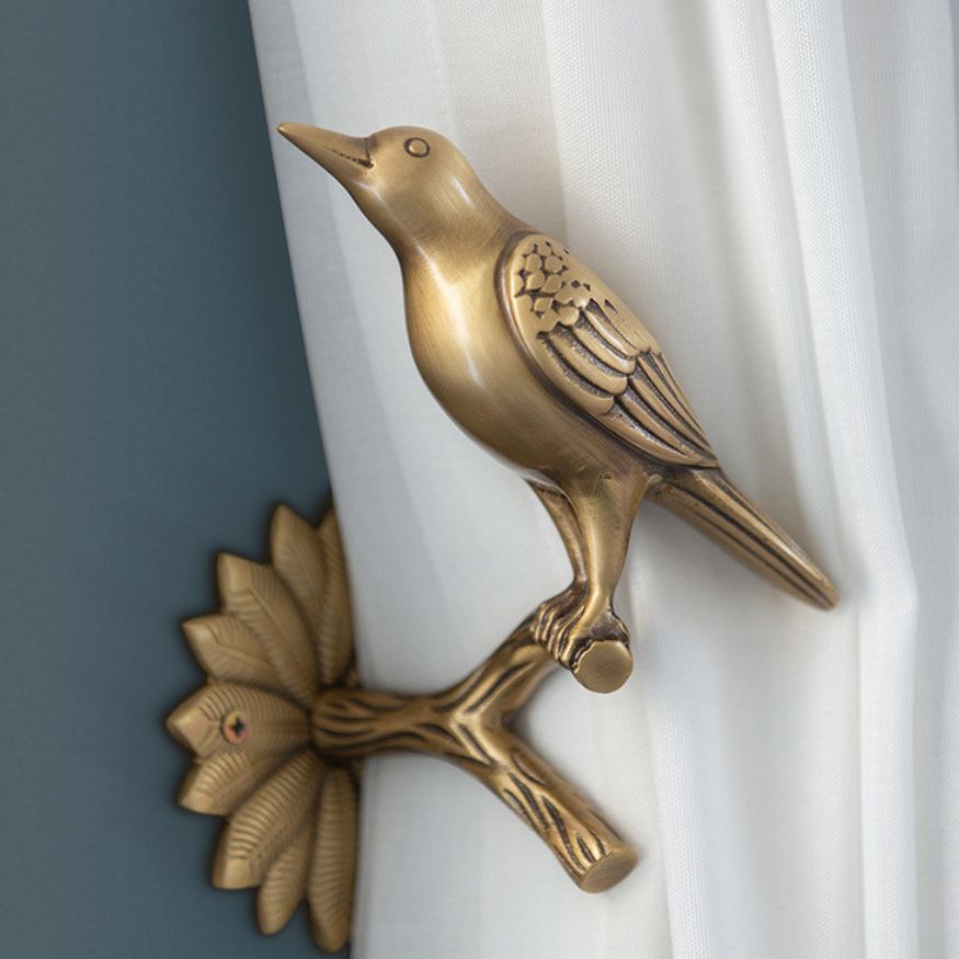楽天市場】カーテンホルダー 真鍮 小鳥 おしゃれ ふさかけ カーテン