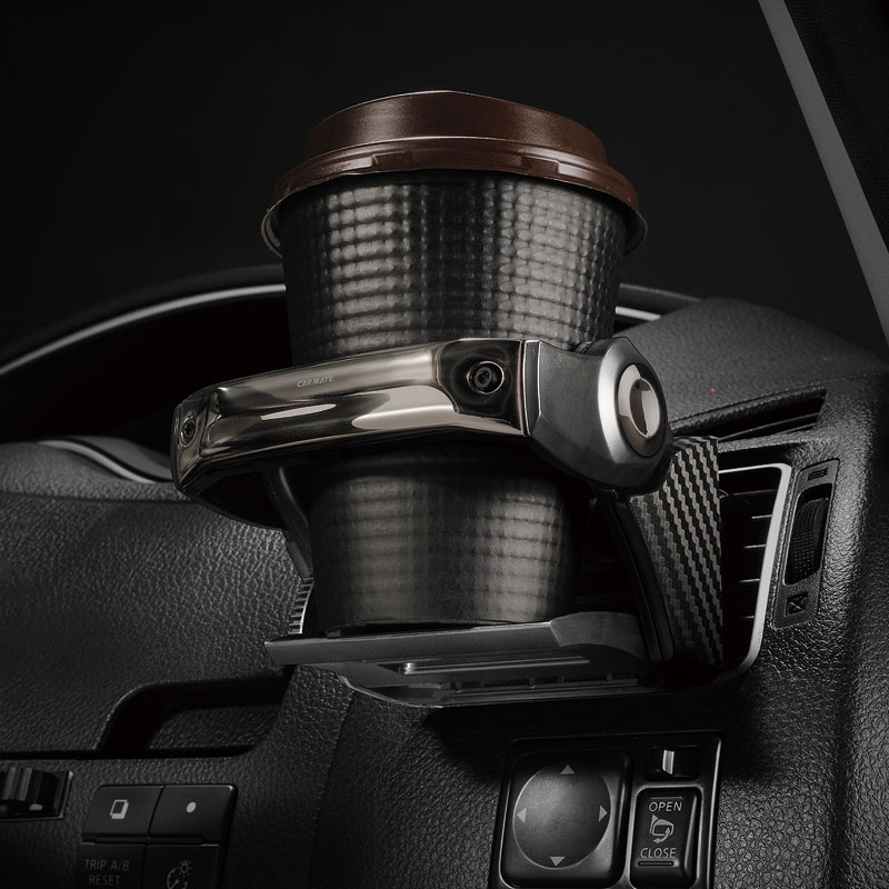 楽天市場】ドリンクホルダー ダンパー内蔵 DZ435 カーボン調ブラック