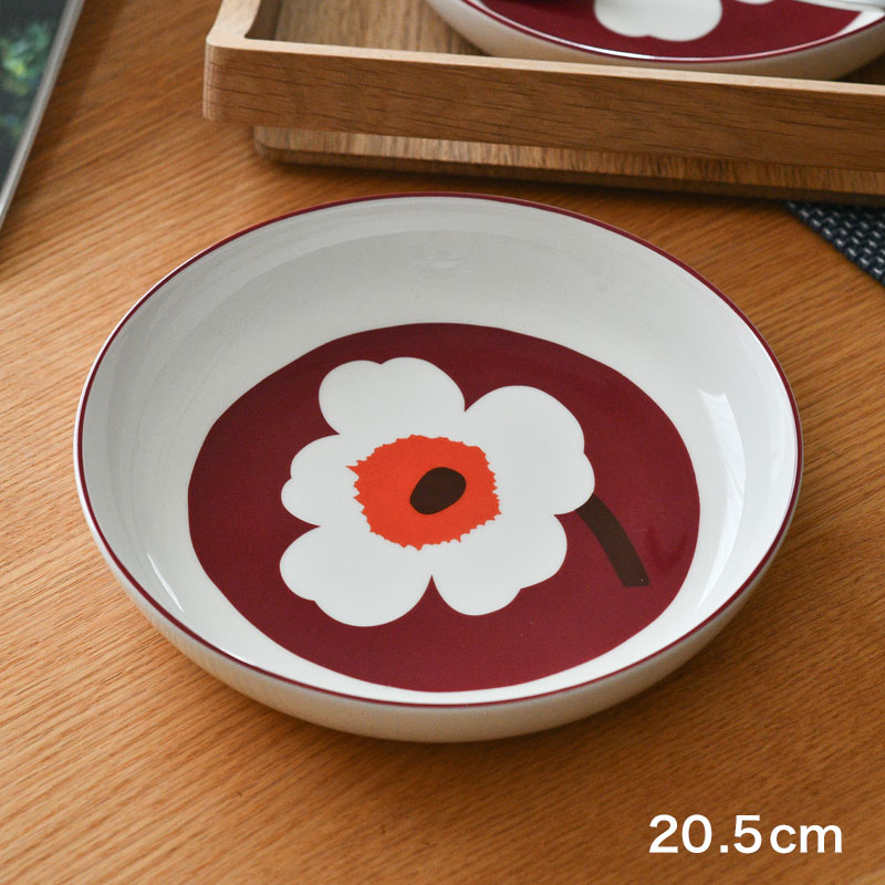 楽天市場】マリメッコ ディーププレート 20.5cm ウニッコ ホワイト