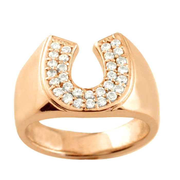 楽天市場】k18 印台 メンズ リング 馬蹄 ダイヤモンド 指輪 18金 馬