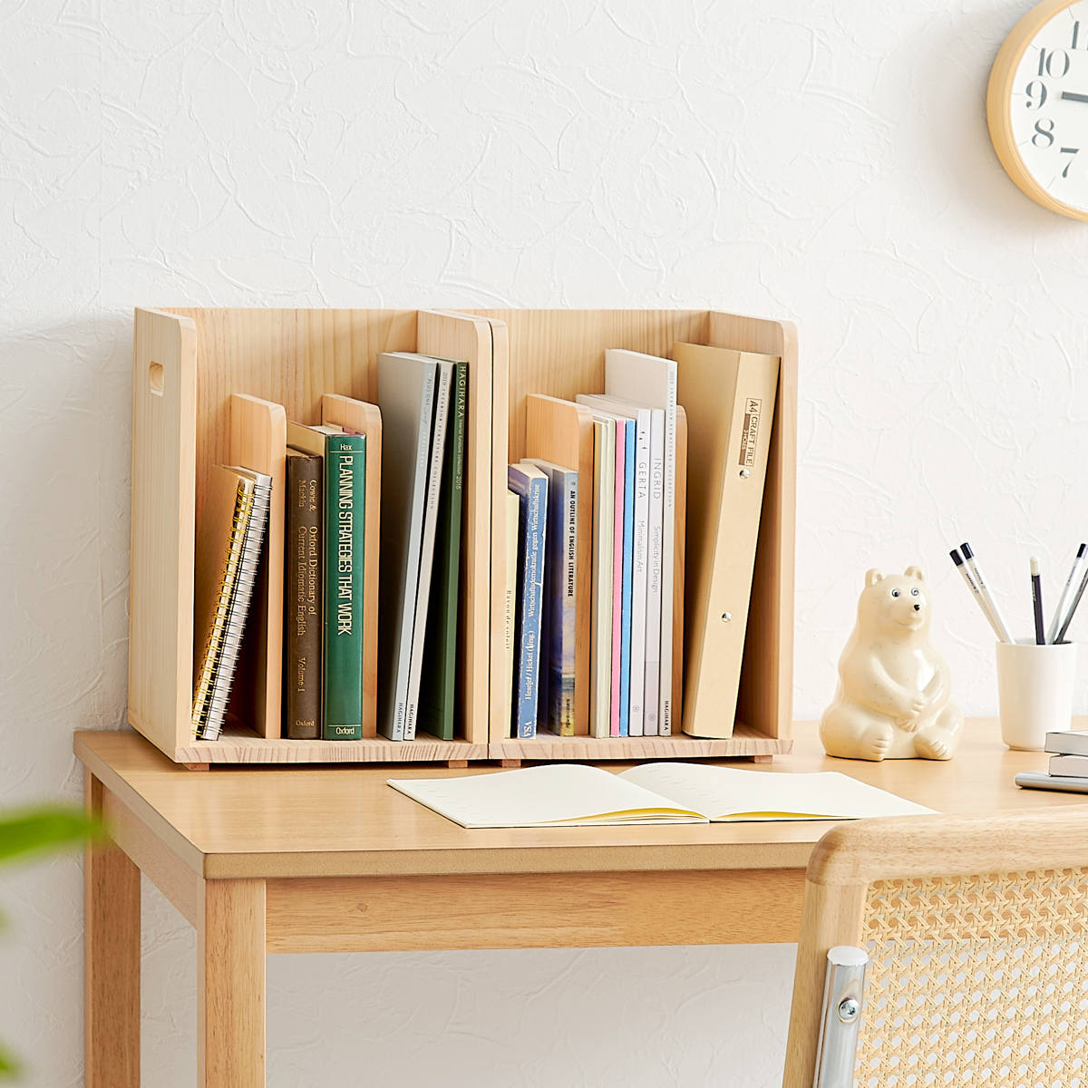 楽天市場】本棚 ブックラック 積み重ね ブックスタンド 木製 幅24.5