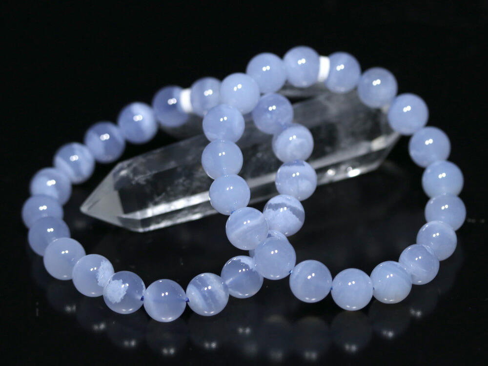 楽天市場】☆高品質☆【ブレスレット】天然ブルーカルセドニー (3A
