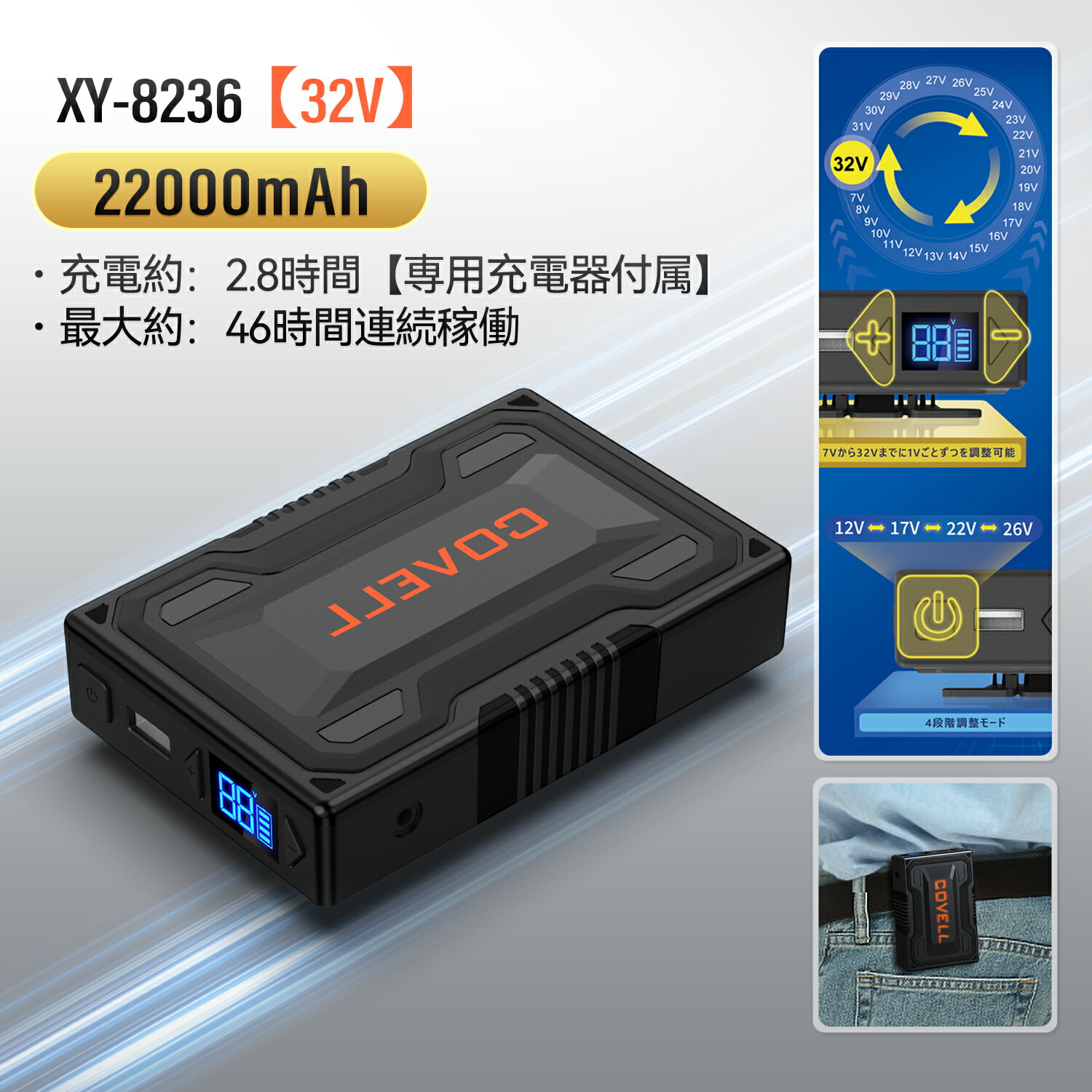 楽天市場】COVELL公式 空調冷風服用 2025新商品 ファン バッテリー