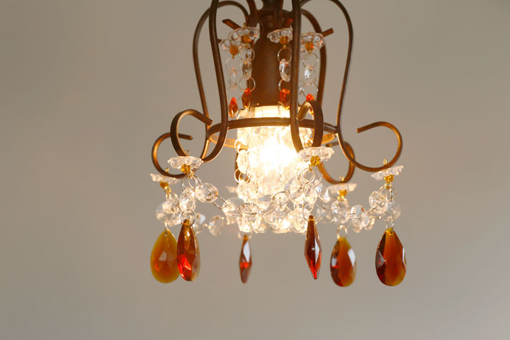 楽天市場】プチシャンデリア LED 【 Garnet 】 1灯 アンティーク