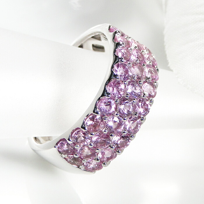 楽天市場】pt900 ピンクサファイア パヴェ リング【約2.0ctup】/【送料