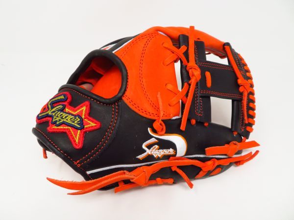 久保田Slage 軟式グローブ 黒/オレンジ 久保田Slage 軟式グローブ 黒