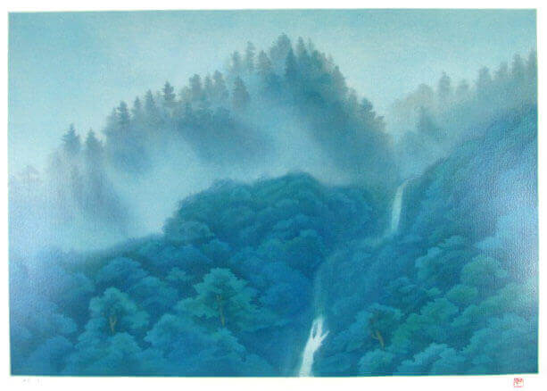 楽天市場】東山魁夷 青山朝霧 リトグラフ 1993年 生前作 東山魁夷
