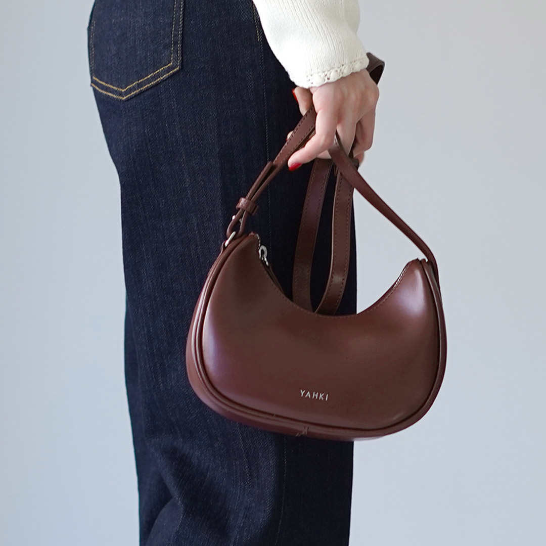 楽天市場】【動画あり】YAHKI（ヤーキ） ハーフムーン ハンドバッグ