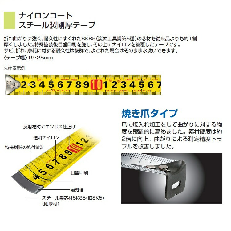 楽天市場】タジマ TAJIMA スケール コンベックス 剛厚セフGロック 25mm