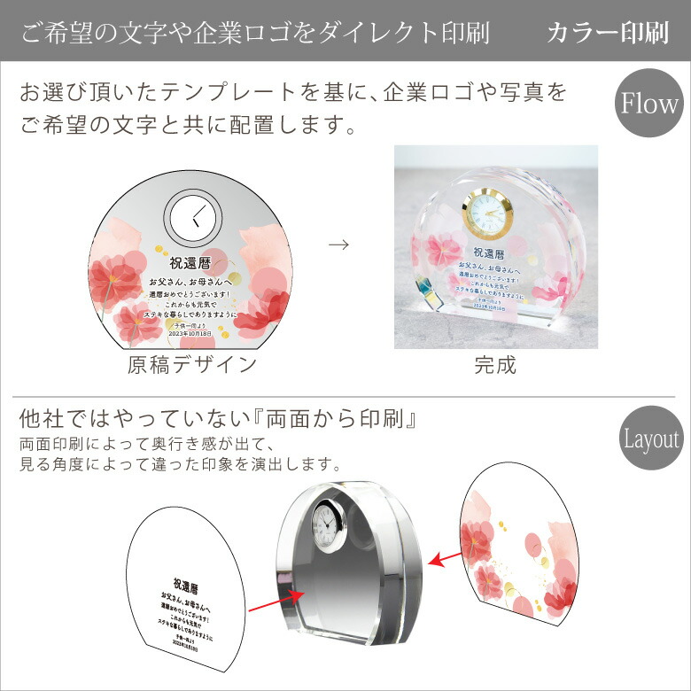 楽天市場】クリスタル 時計 DT-3 置き時計 名入れ 周年記念 創立記念