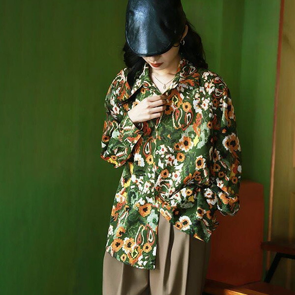 楽天市場】柄シャツ 花柄 小花柄 ペイズリー柄 フラワー ボタニカル