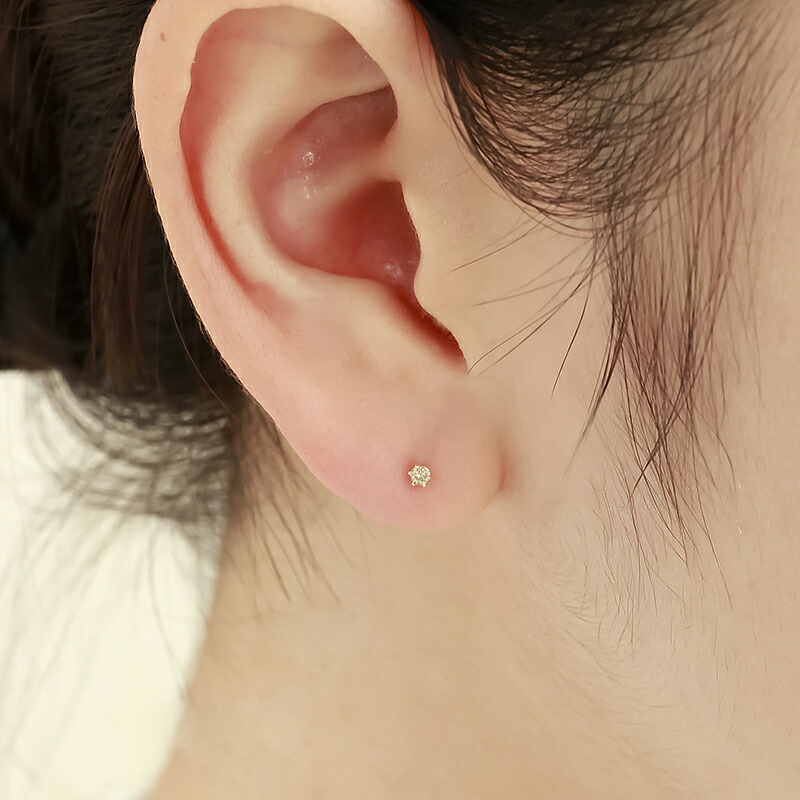 楽天市場】Deliciae スタッドピアス 1個売り ペア売り Pt900 K18 6本