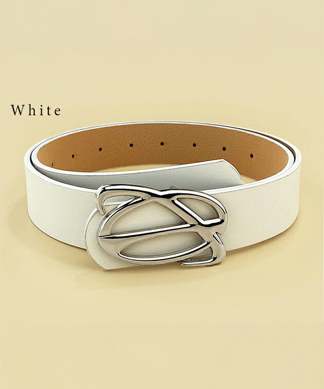 楽天市場】レザー調 デザイン シルバー バックル ベルト レディース