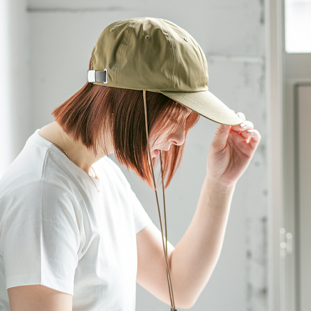 楽天市場】ヒモ付き撥水キャップ キャップ レディース 帽子 ワーク