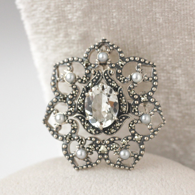 楽天市場】【碌山】 シルバー ホワイトトパーズ ペンダントトップ