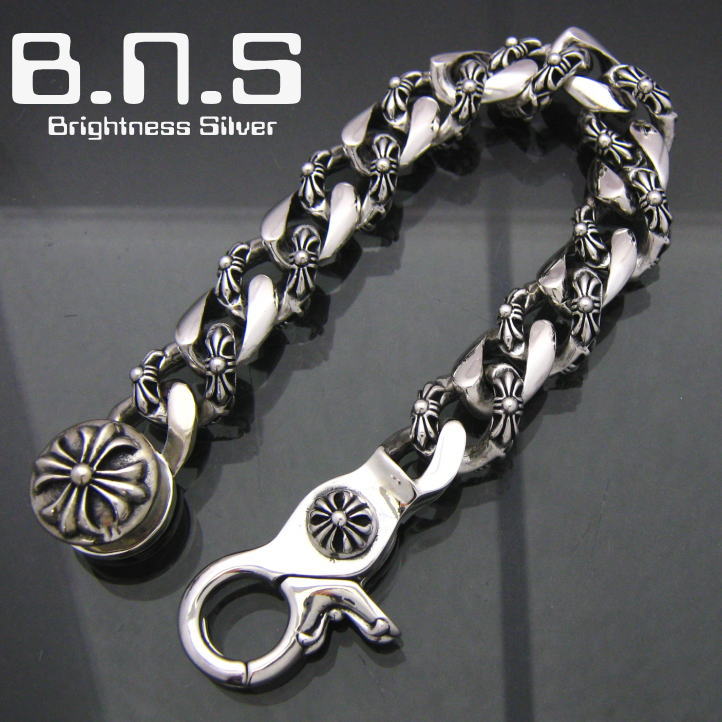 楽天市場】超重厚！ファンシーチェーンブレスレット 【クロス×プレーン