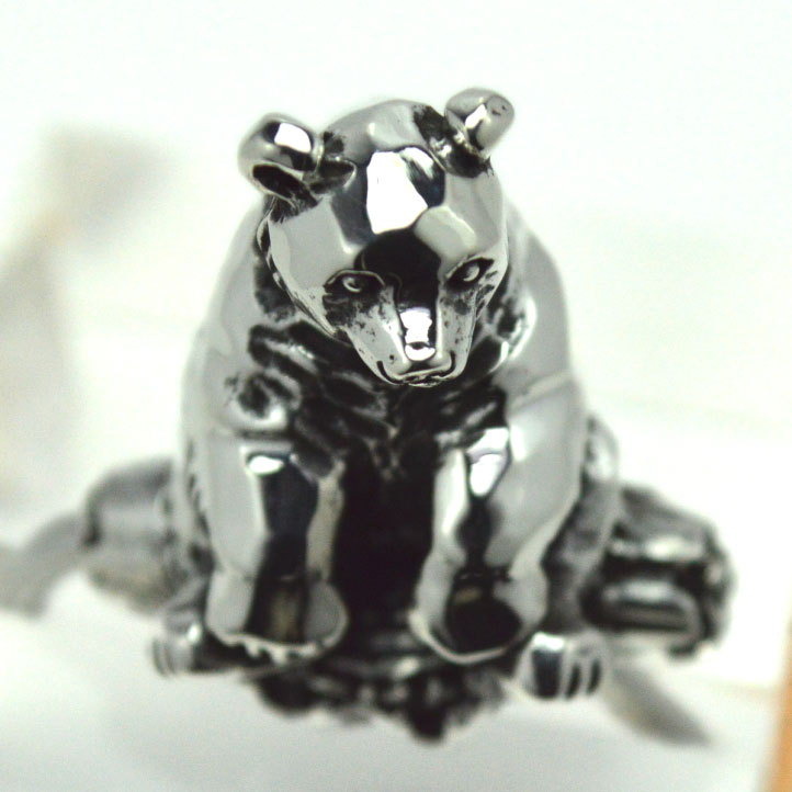 楽天市場】銀の熊、ヒグマキーリング シルバー925 銀 Silver925(くま