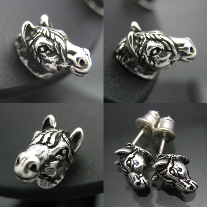 楽天市場】銀の駿馬 ホースピアス 片方販売 シルバー925 (馬、競馬