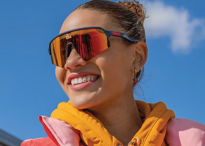 Oakley スポーツサングラス イエロー/ブルー スートロライトスイープ