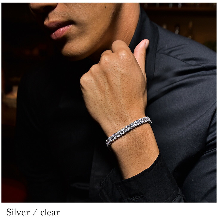 楽天市場】ブレスレット メンズ ブレス ラインストーン キラキラ 派手