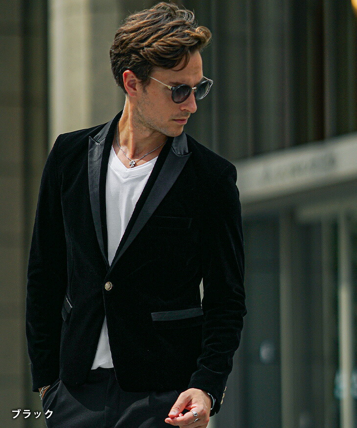 楽天市場】テーラードジャケット メンズ ベロア ジャケット メンズ 1