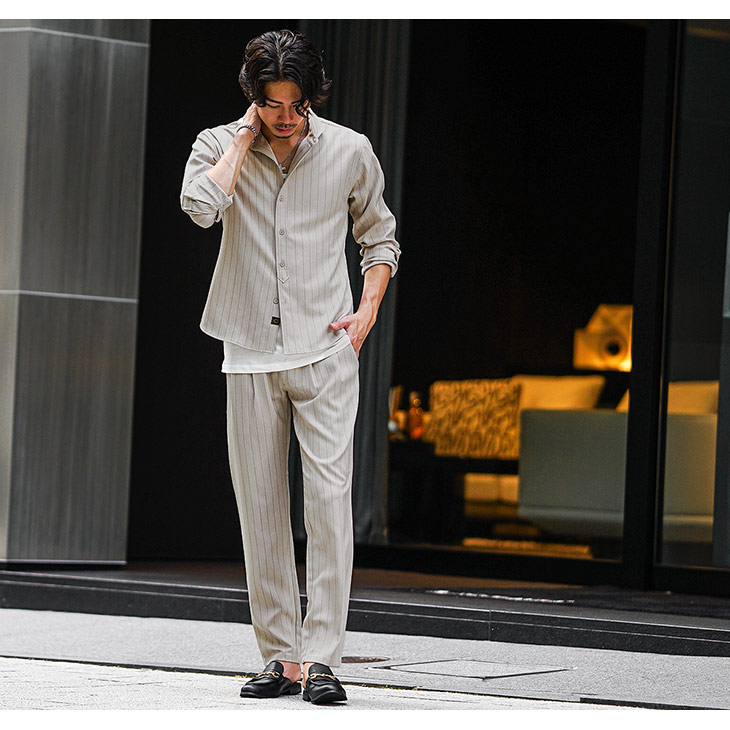 楽天市場】セットアップ メンズ ブランド 長袖シャツ メンズ