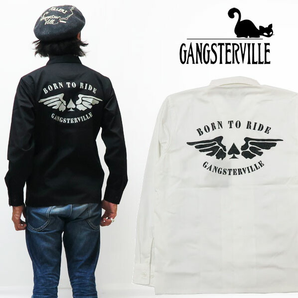 楽天市場】GANGSTERVILLE ギャングスタービル 長袖 ワークシャツ THUG