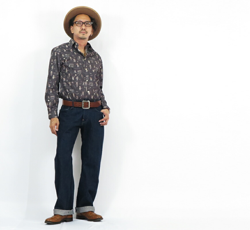 楽天市場】ORGUEIL オルゲイユ 長袖 プリント ワーク シャツ OR-5083