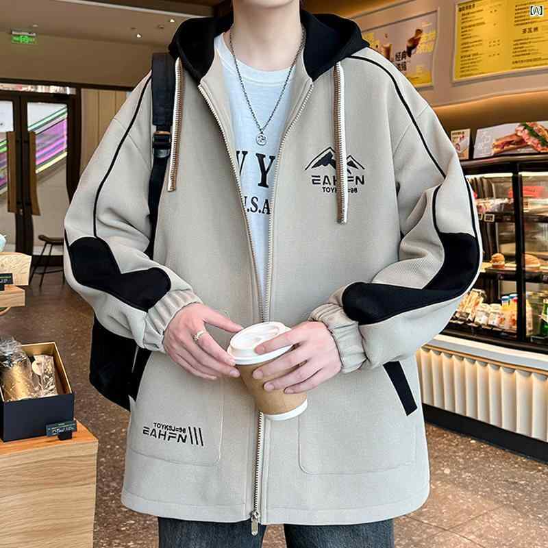 楽天市場】文字 フード付き メンズカジュアル 刺繍 ジャケット メンズ