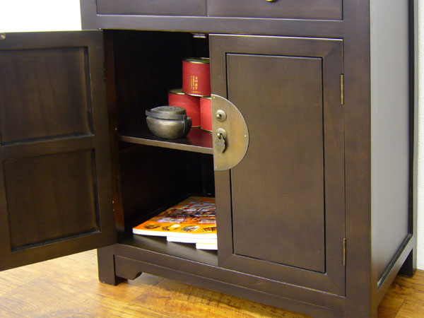 楽天市場】アジアン家具 アンティーク調 ミンスリムキャビネット(茶