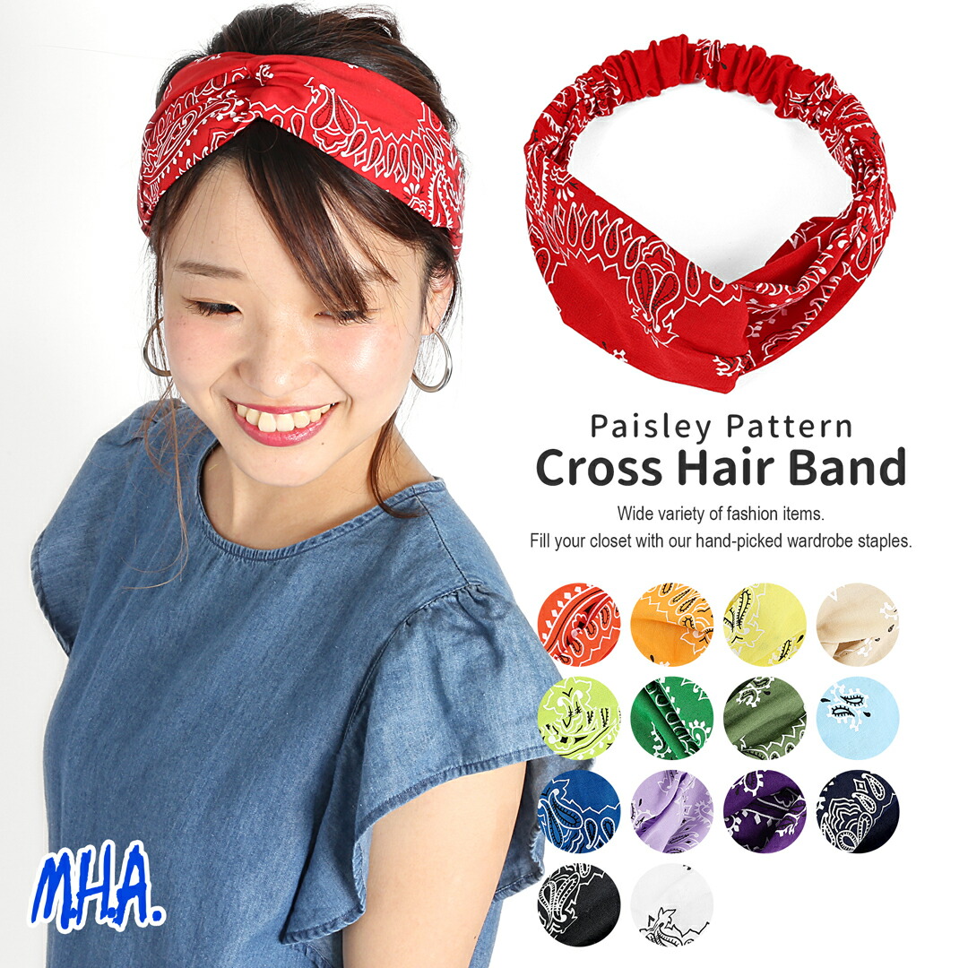 楽天市場】ターバン ヘアバンド レディース ヘアバンダナ バンダナ