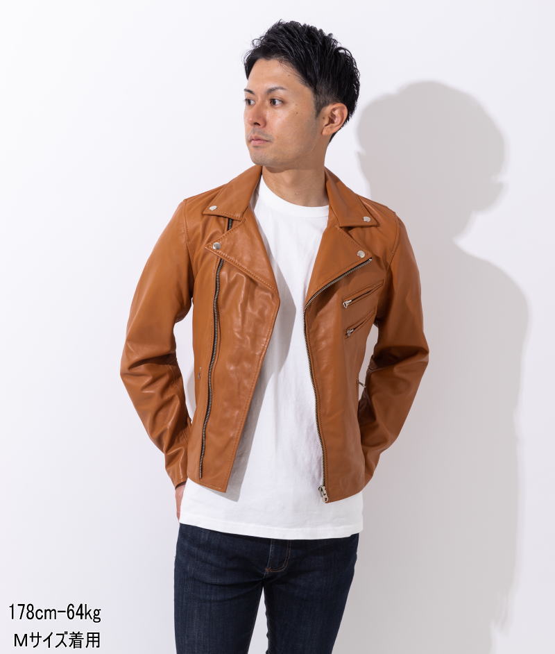楽天市場】革ジャン メンズ 本革 ラムレザー ダブルライダース レザー