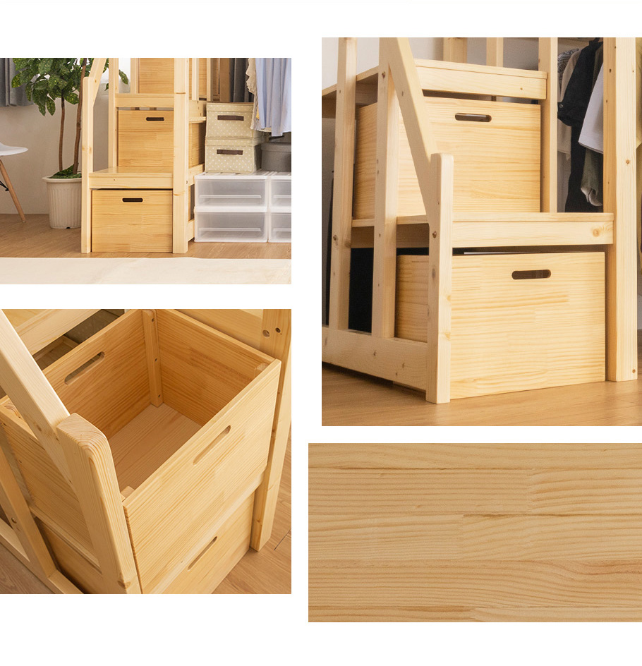 楽天市場】ロフトベッド用 階段下収納ボックス3個組 専用ボックス3