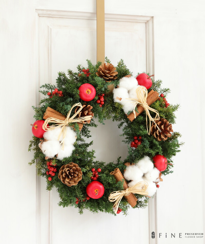 楽天市場】本物の クリスマス リース レギュラー サイズ(25cm) 玄関 外