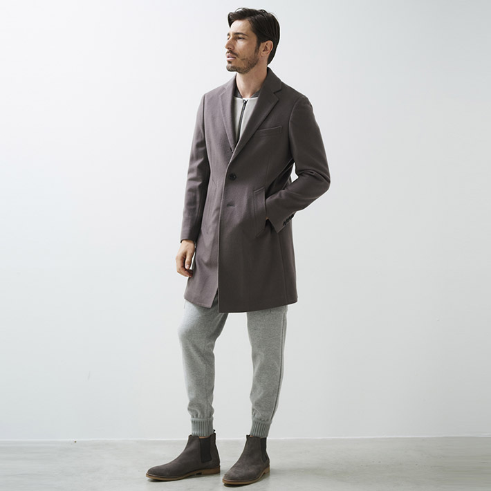 楽天市場】ステンカラーコート メンズ 秋冬 カシミヤ イタリア製生地