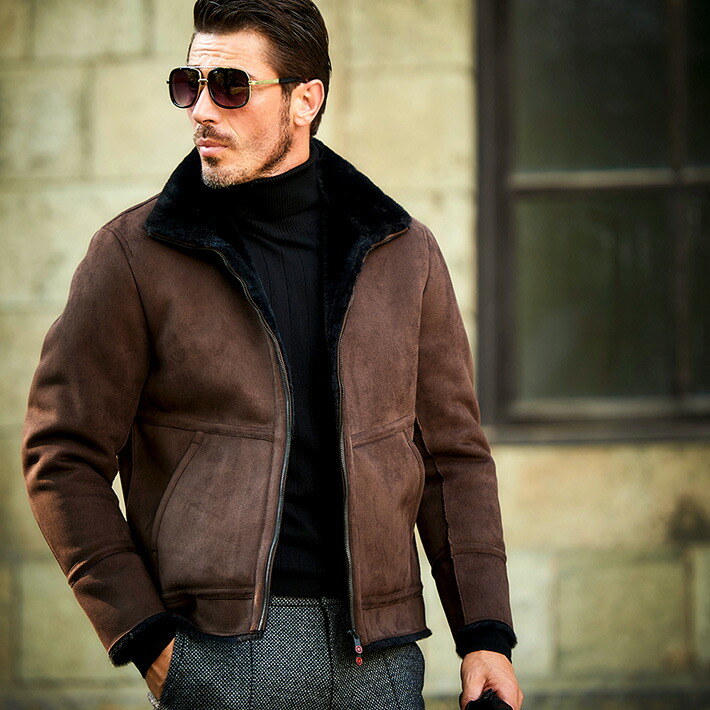 楽天市場】フェイクムートン メンズ 秋冬 ブルゾン アウター ジー