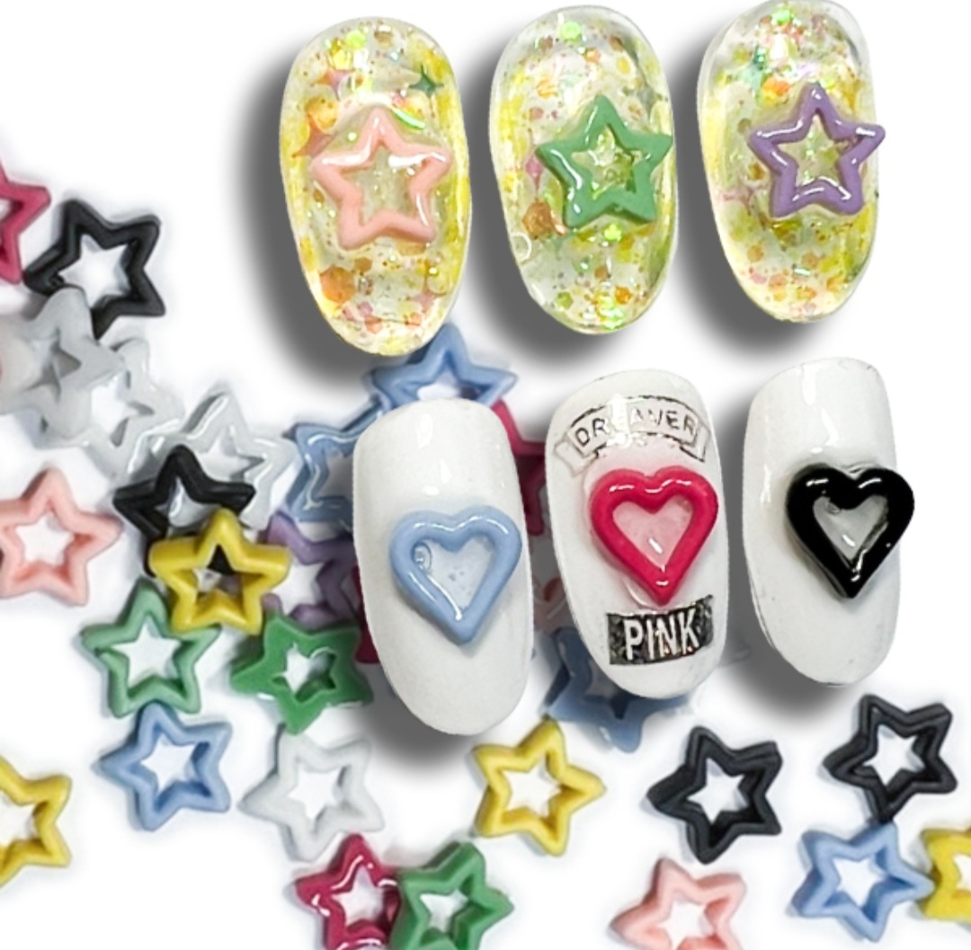 楽天市場】ネイル ネイルパーツ ハート スター 星 韓国系 くり抜き