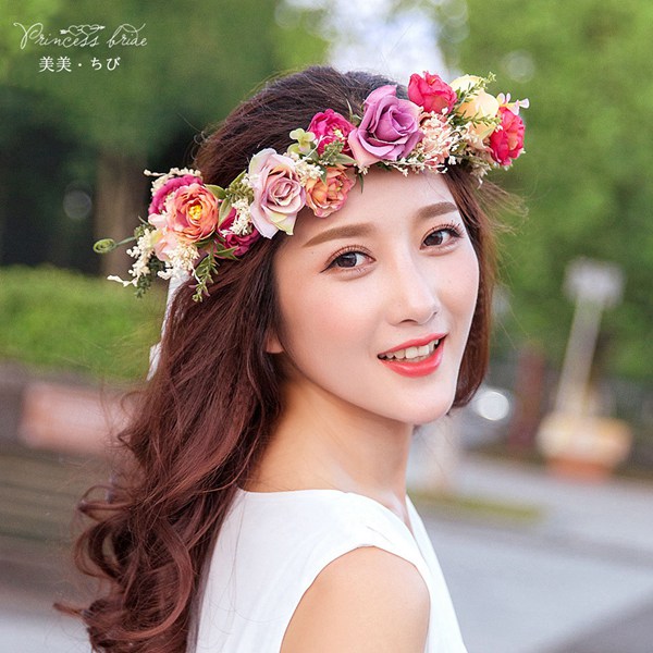 楽天市場】花冠 バラ カラフル花冠 ヘッドドレス ウエディング 手
