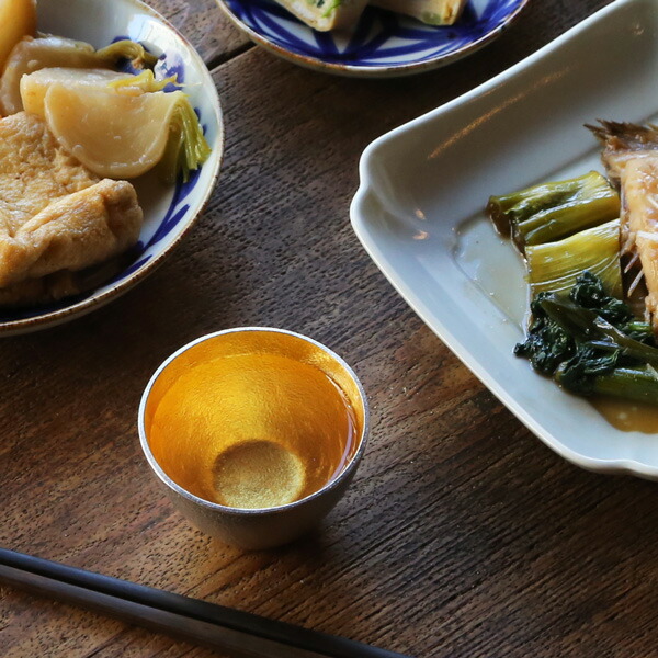 楽天市場】能作 ぐい呑み 2個ペアセット（錫 金箔） 錫製 猪口 酒器