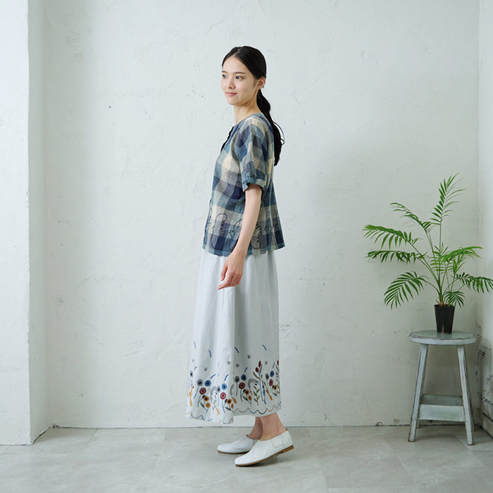 楽天市場】きつね裾刺繍スカート レディース ボトムス 大人の