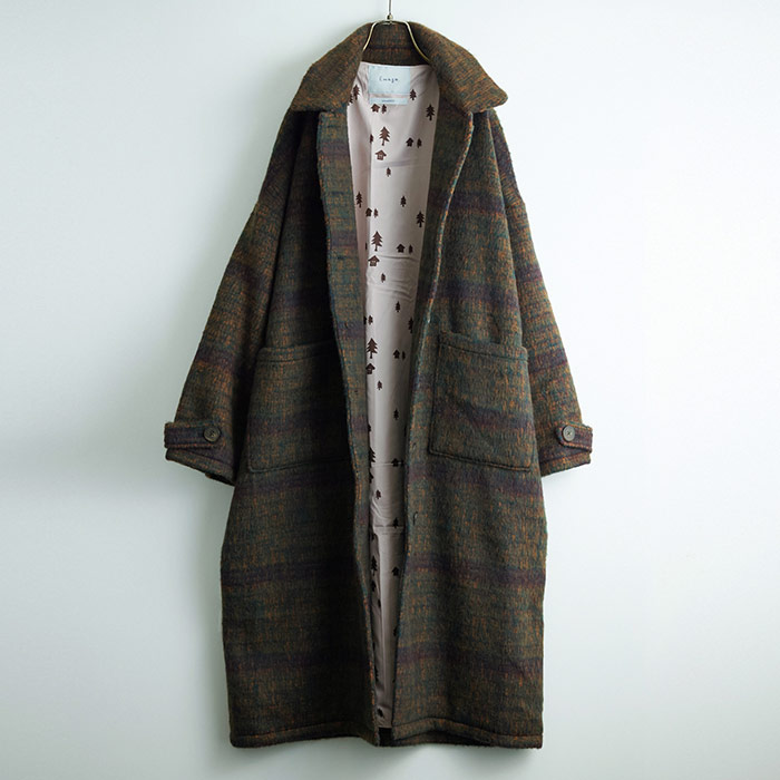 楽天市場】起毛チェックロングコート emago ナチュラル カジュアル