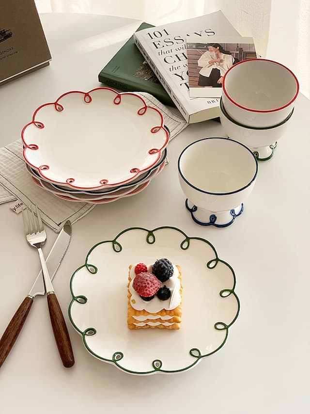 楽天市場】3colors/2type/バイカラーレトロラインプレート カップ お皿