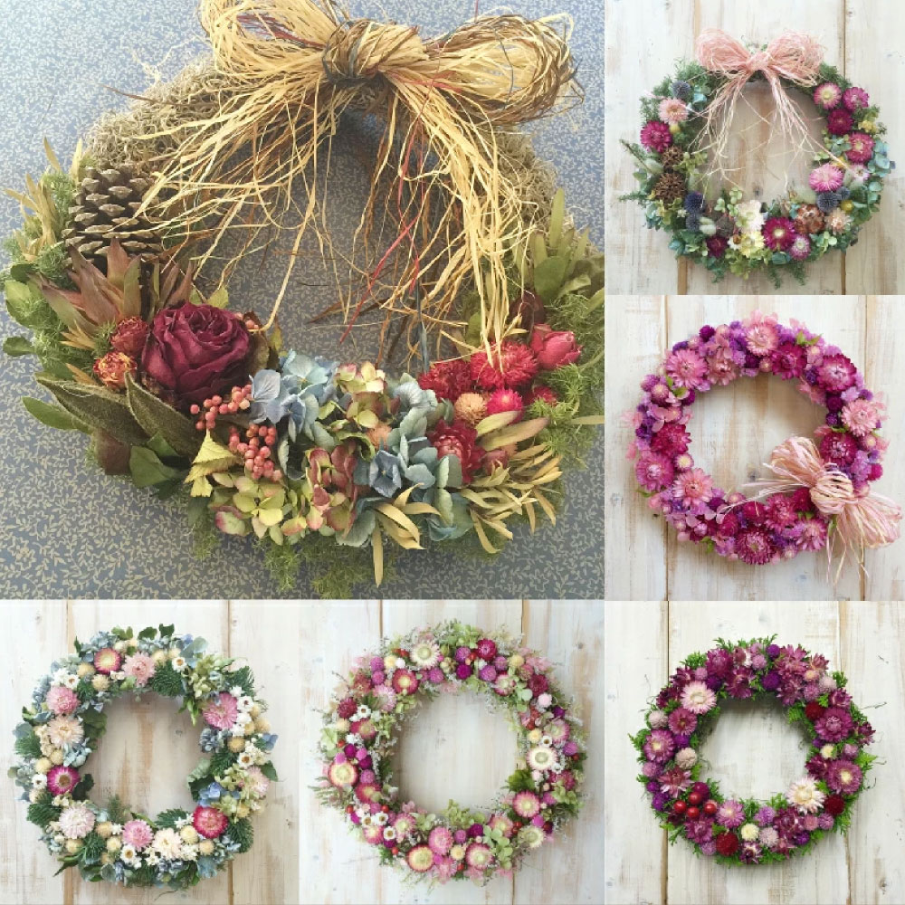 楽天市場】ドライフラワー リース 【あなたのためにつくるセミオーダー