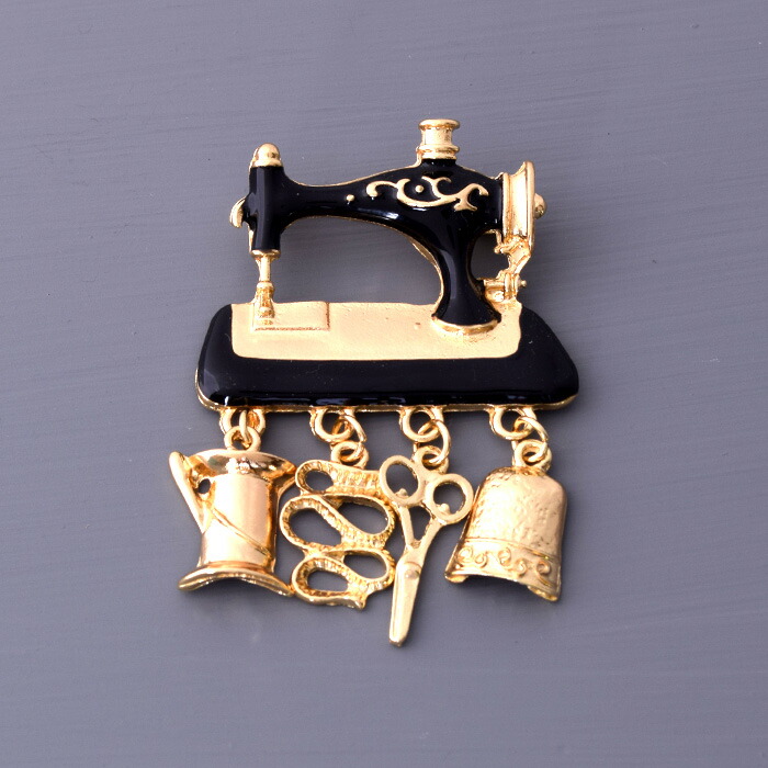 楽天市場】アンティークミシン ブローチ 裁縫 ソーイング レトロミシン