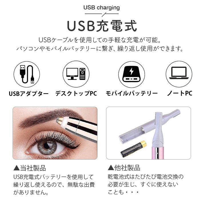 楽天市場】眉毛シェーバー 電動 まゆげ 進化版 マユ トリマー