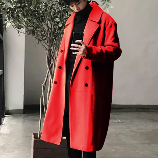 楽天市場】ウールコート メンズ モード系 ロングコート レッド メンズ