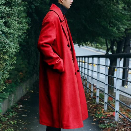 楽天市場】ウールコート メンズ モード系 ロングコート レッド メンズ