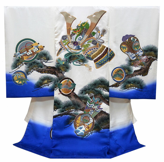 楽天市場】お宮参り 男の子 着物 男児 正絹 初着 産着 お祝い着 兜に松